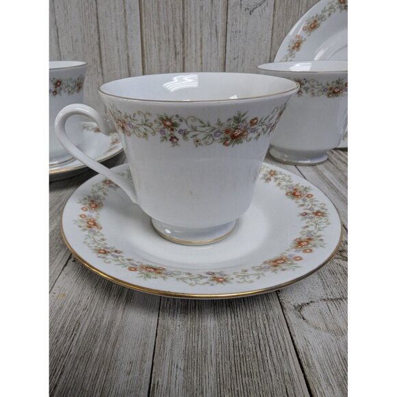 International Brighton Claridge 8302 Porcelain Set of 3 Teacups & Saucers - Picture 2 of 8